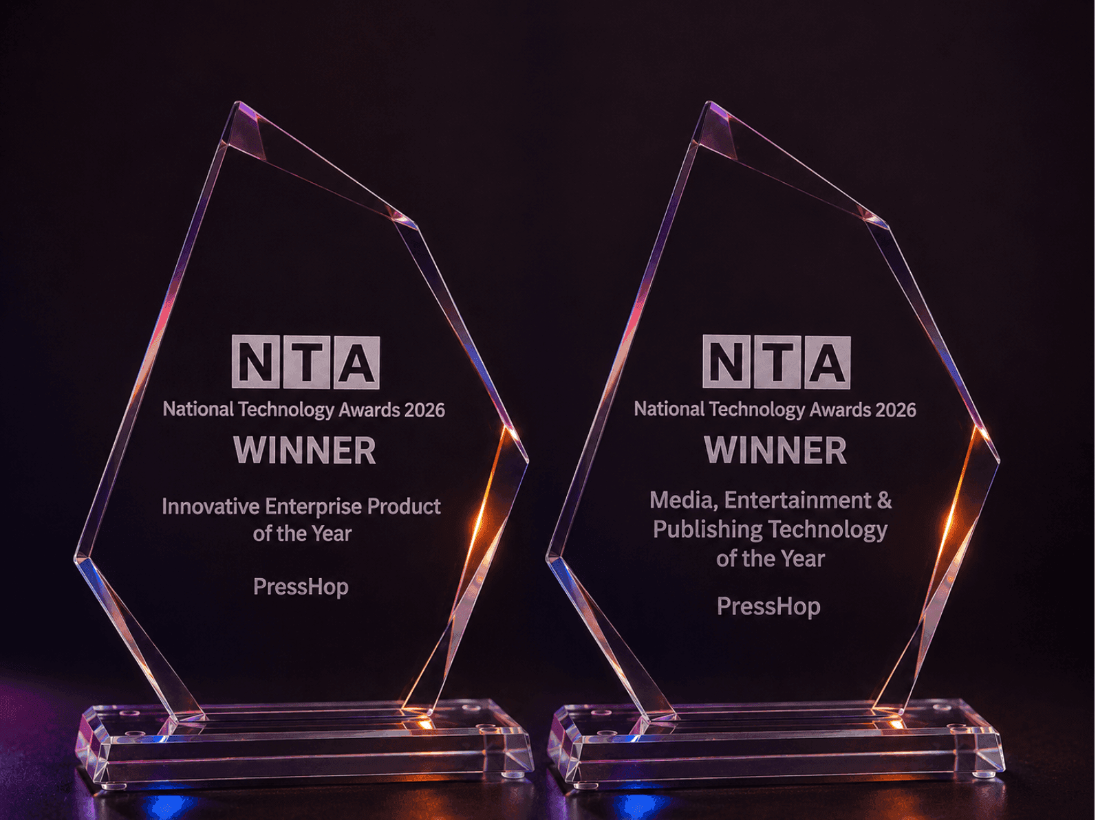 PressHop® wins two National Technology Awards 2026 in a landmark moment for the Future of Journalism