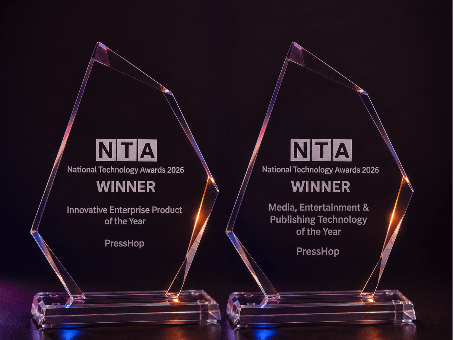 PressHop® wins two National Technology Awards 2026 in a landmark moment for the Future of Journalism