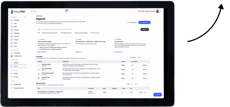 Audit trail on tablet