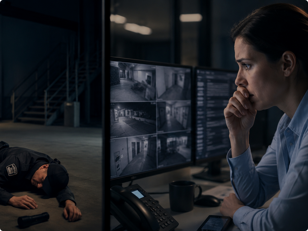 A guard goes silent on a lone night shift. Nobody knows until it's too late.