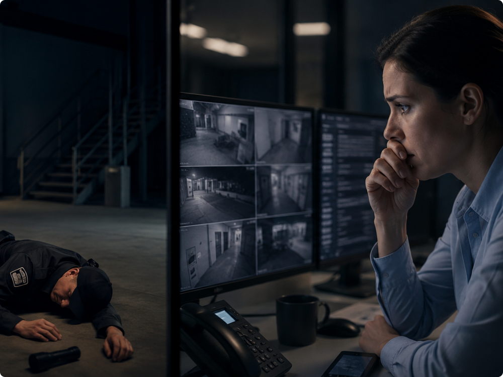 A guard goes silent on a lone night shift. Nobody knows until it's too late.